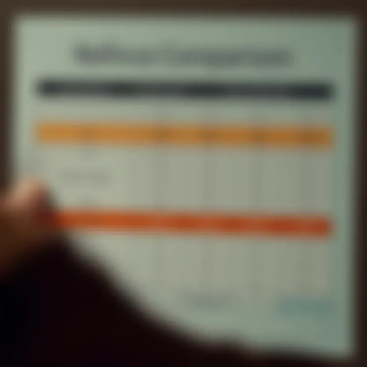 Lender Comparison for Refinance Rates A comparison chart of leading lenders and their refinance offerings